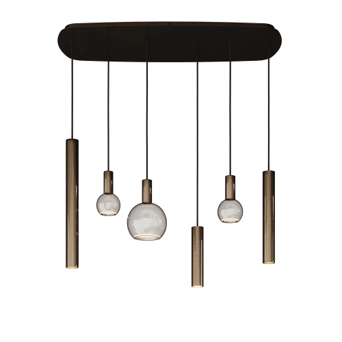 4316 - Riva Pendelleuchte Dänisch oval 110cm - 6 Leuchten