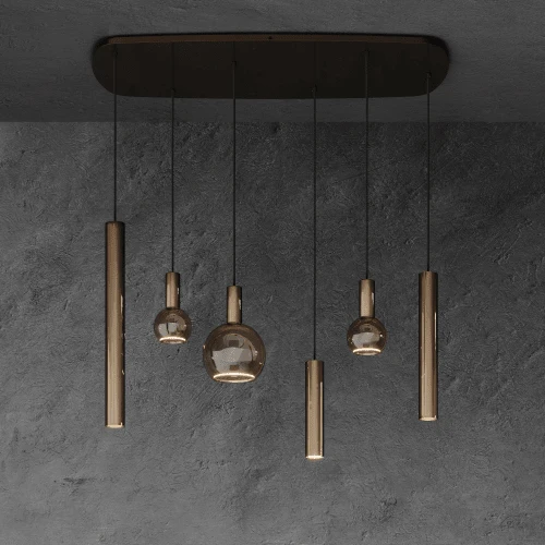 4316 - Riva Pendelleuchte Dänisch oval 110cm - 6 Leuchten