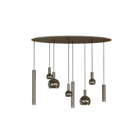 4390 - Riva Pendelleuchte oval 140cm - 8 Lichter