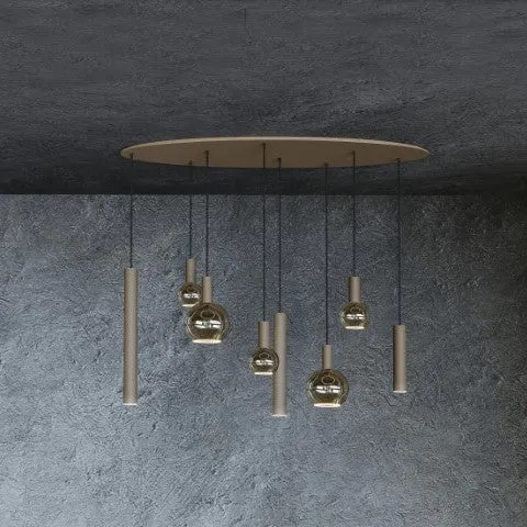 4390 - Riva Pendelleuchte oval 140cm - 8 Lichter