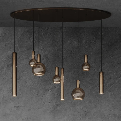 4310 - Riva Pendelleuchte oval 140cm - 8 Lichter