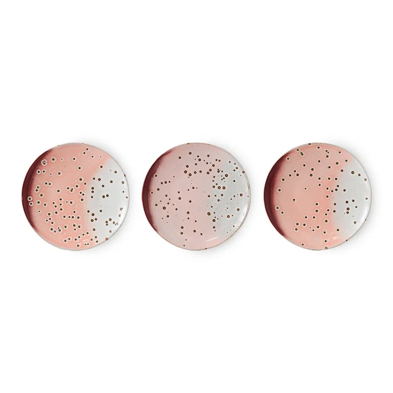 70's Ceramics: Kuchenteller Lychee, Set von 2