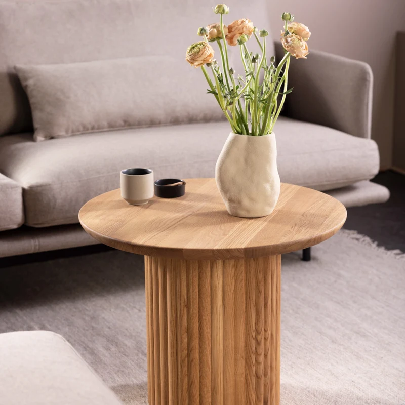 Welve - Couchtisch Rund | Center Bein - Esche Massiv UP