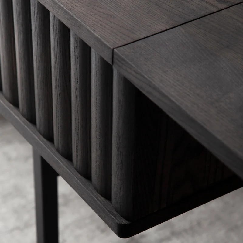 Welve - Schreibtisch 185cm | Metallgestell Schwarz - Esche Massiv UP