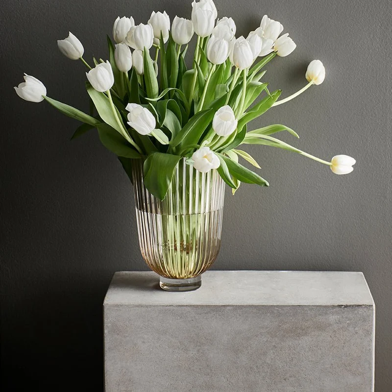 Vase Rib peach, Glas