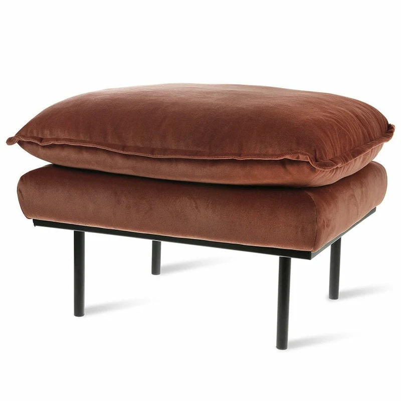 Retro Hocker Samt Magnolia