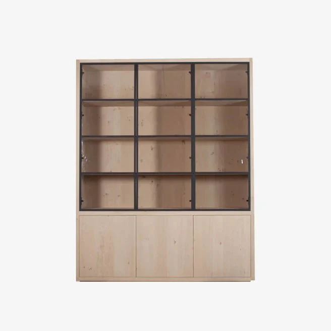 Vitrinenschrank Eiche 3 Türen