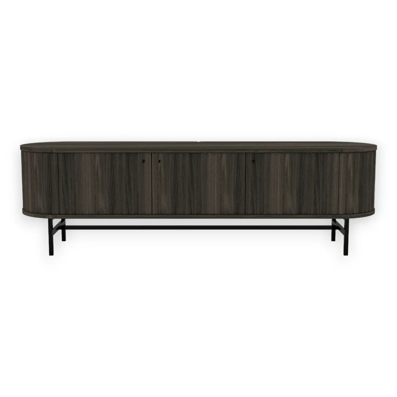 Welve - HIFI Sideboard 185cm | Metallgestell Schwarz - Eiche Massiv UP