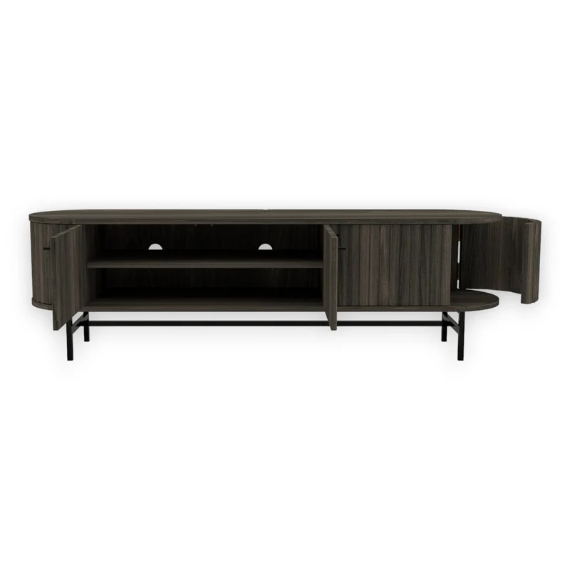 Welve - HIFI Sideboard 185cm | Metallgestell Schwarz - Eiche Massiv UP