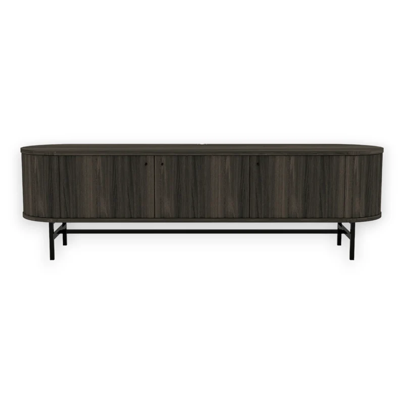 Welve - HIFI Sideboard 185cm | Metallgestell Schwarz - Esche Massiv UP