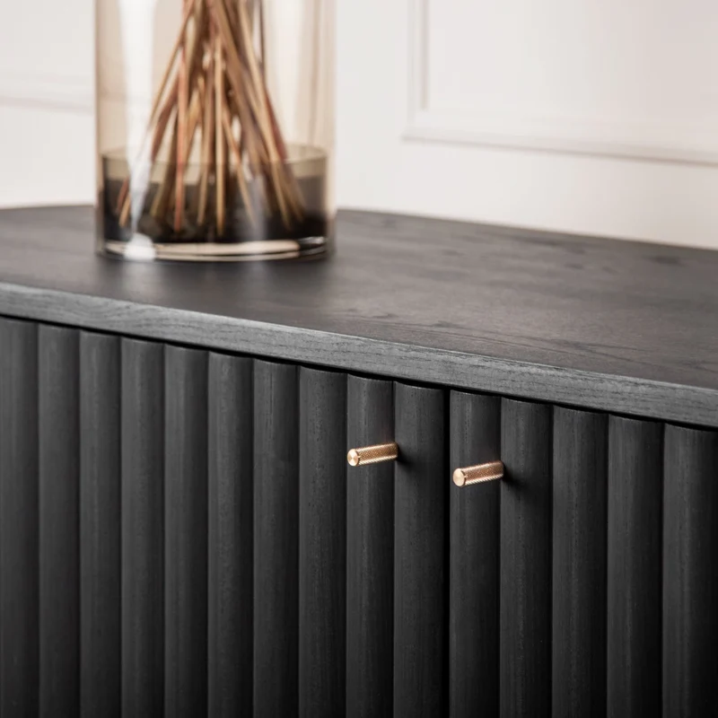 Welve - HIFI Sideboard 139cm | Metallgestell Schwarz - Esche Massiv UP