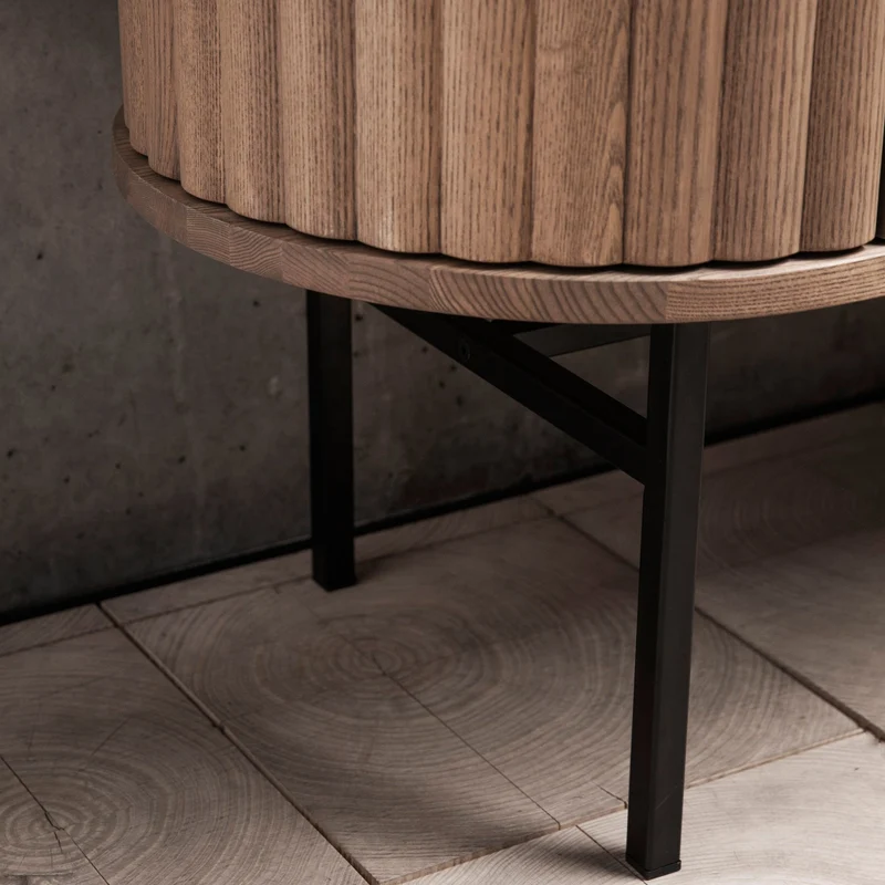 Welve - Sideboard 185cm | Metallgestell Schwarz - Esche Massiv UP