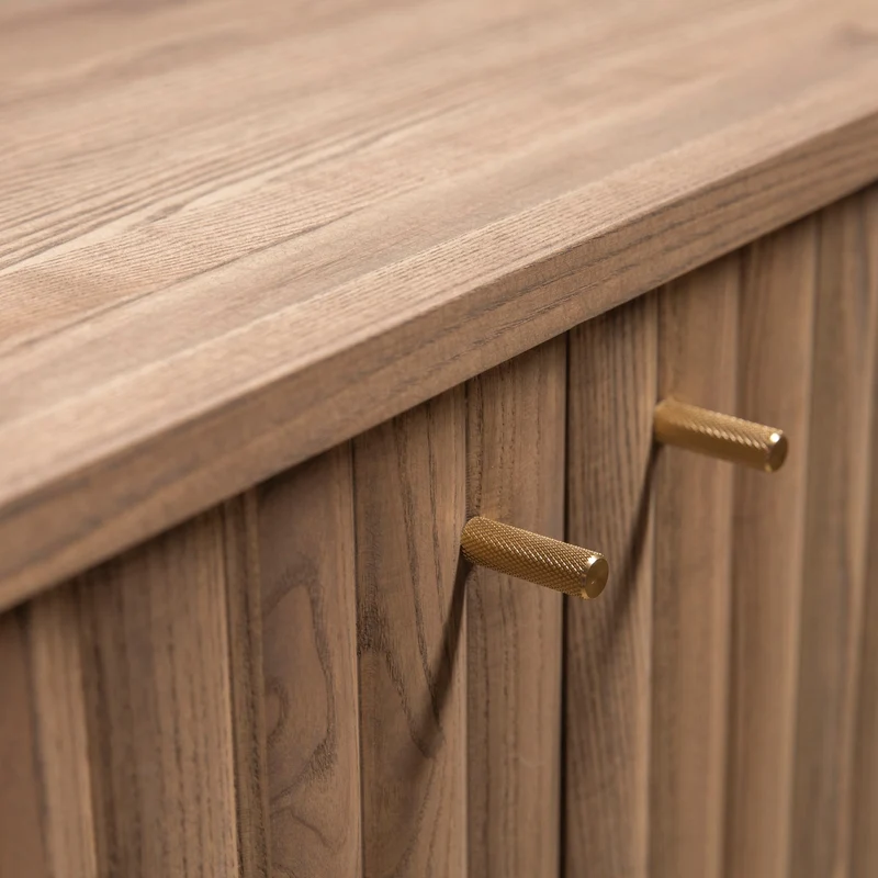 Welve - Sideboard 185cm | Metallgestell Schwarz - Esche Massiv UP