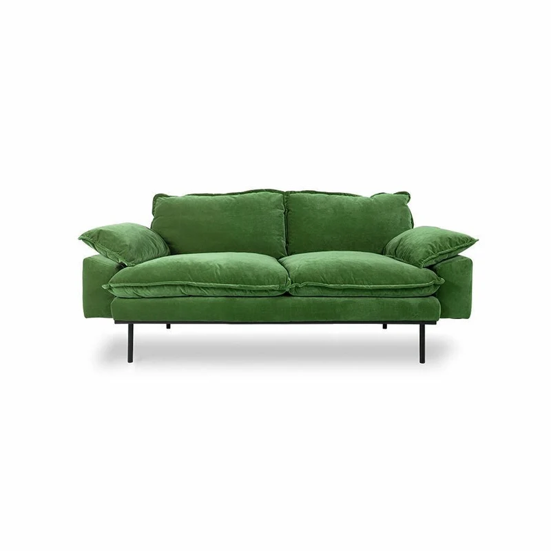 Retro Sofa 2-Sitzer Samt Grün