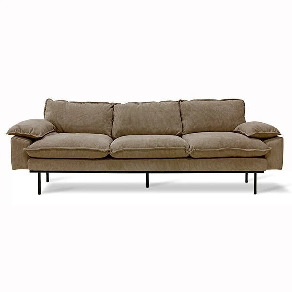 Retro Sofa 4-Sitzer Shadow Braun