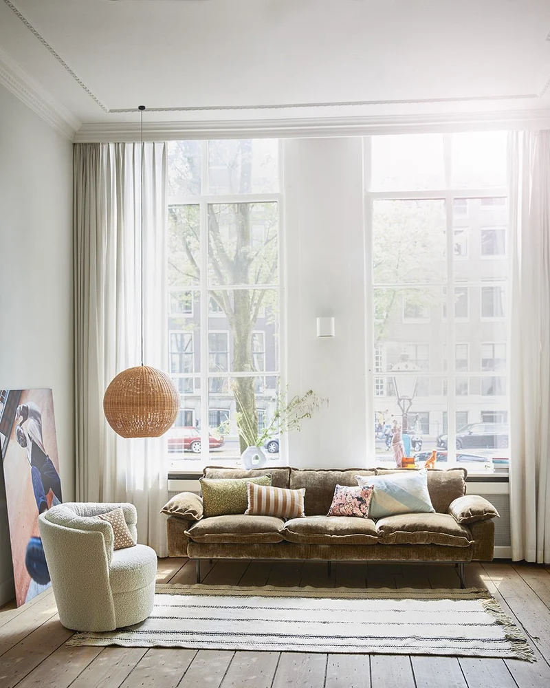Retro Sofa 4-Sitzer Samt Altgold