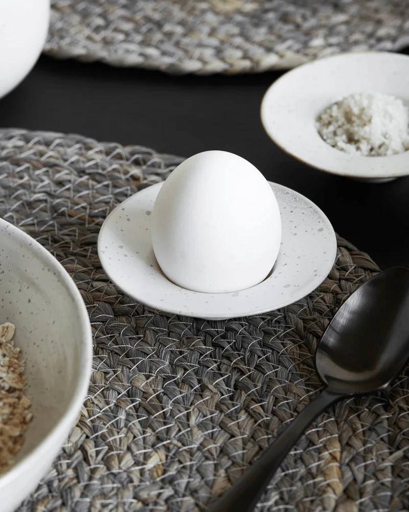 Eierbecher pion, Weiß/Grau, Set von 4