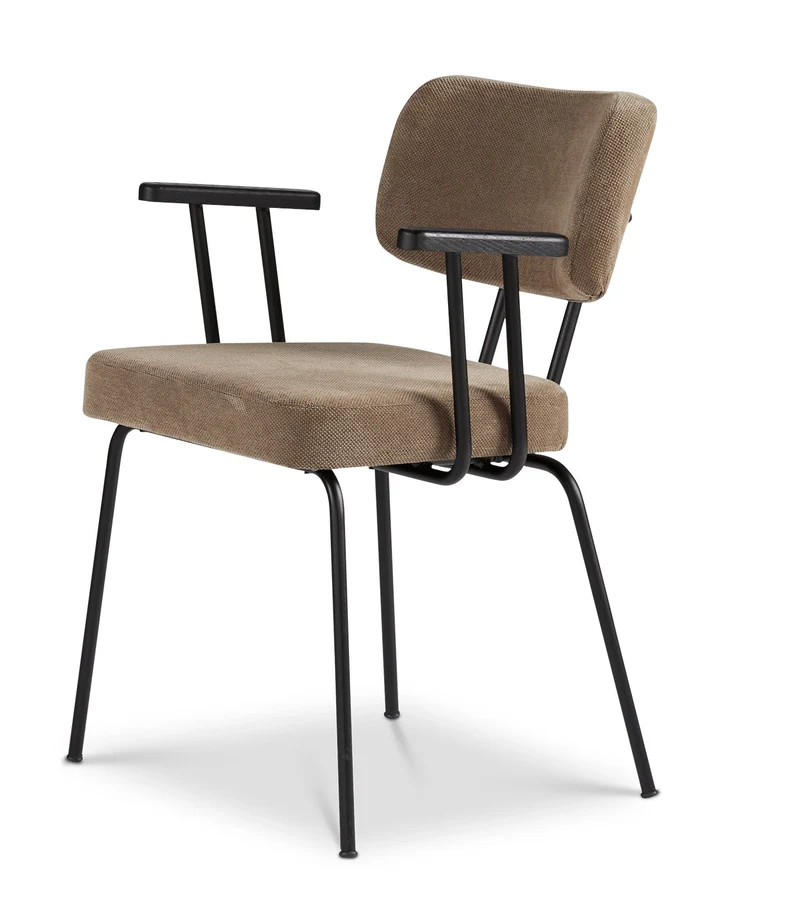 Stuhl Ted mit Armlehne Braun - Portofino
