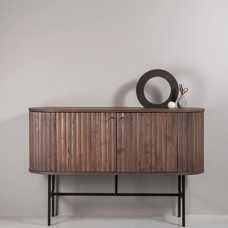 Welve - Sideboard 139cm | Metallgestell Schwarz - Esche Massiv UP