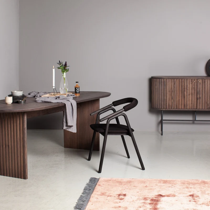 Welve - Sideboard 139cm | Metallgestell Schwarz - Esche Massiv UP
