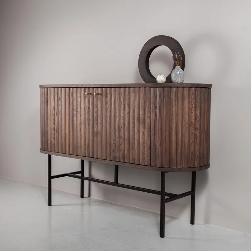 Welve - Sideboard 139cm | Metallgestell Schwarz - Esche Massiv UP