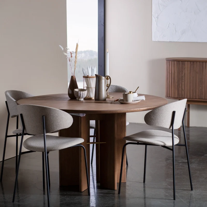 Welve - Esstisch Rund Ausziehbar | Vierbein - Esche Massiv UP