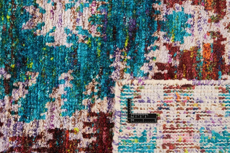 Silk Sari Teppich - Multi Colour 210031