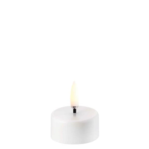 LED Teelicht 400~, Nordic White wax, Smooth, Ø 4 x 2,5 cm
