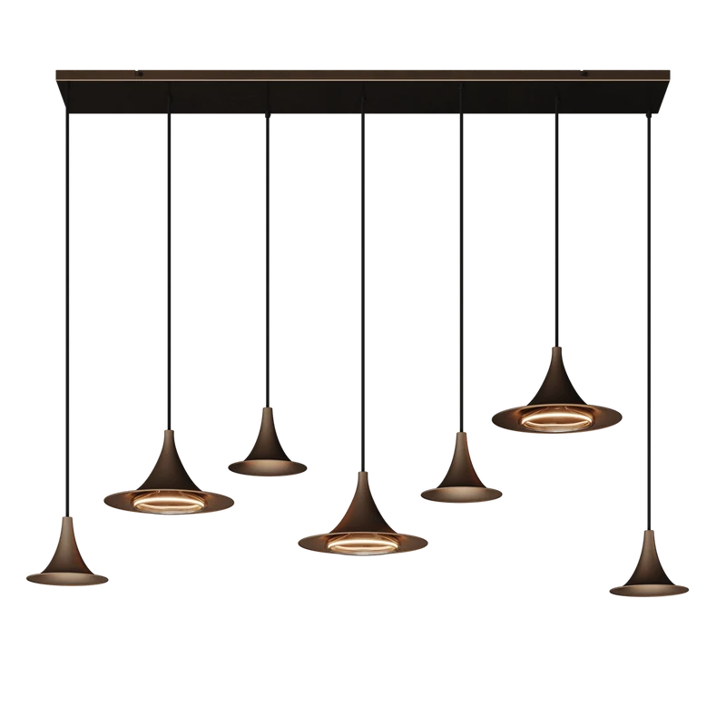 6730 - Arezzo Pendelleuchte Recht 145cm Platinum - 7 Lichter