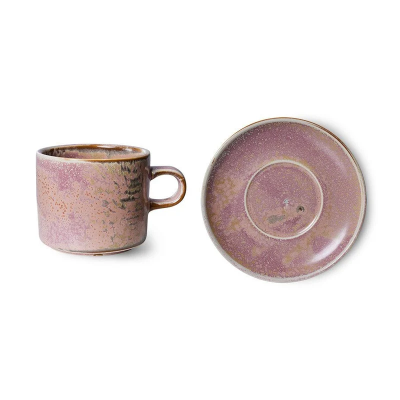 Chef Ceramics: Tasse und Untertasse Rustic, Pink, 220ml