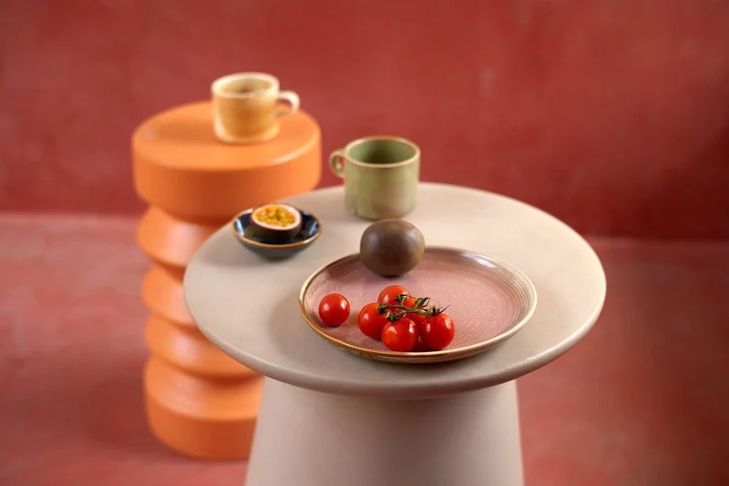 Chef Ceramics: Dessertteller Rustic, Pink, Ø20cm