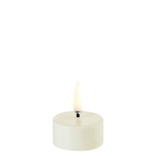 LED Teelicht 400~, Ivory wax, Smooth, Ø 4 x 2,5 cm