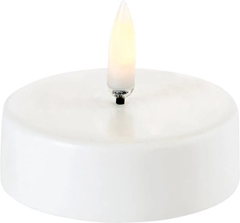 LED Teelicht XL, Nordic white wax, Smooth, Ø 6,1 x 2,2 cm