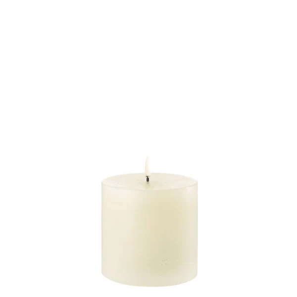 LED Stumpfkerze Ivory Smooth, Ø 10,1 x 10 cm