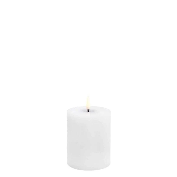 LED "Melted" Blockkerze Ø 7,8cm x 10,1 cm, Nordic White