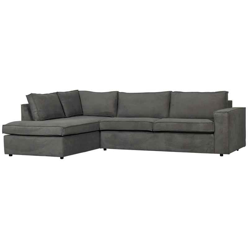 Thomas Ecksofa aus Rippstoff, links, dunkelgrau