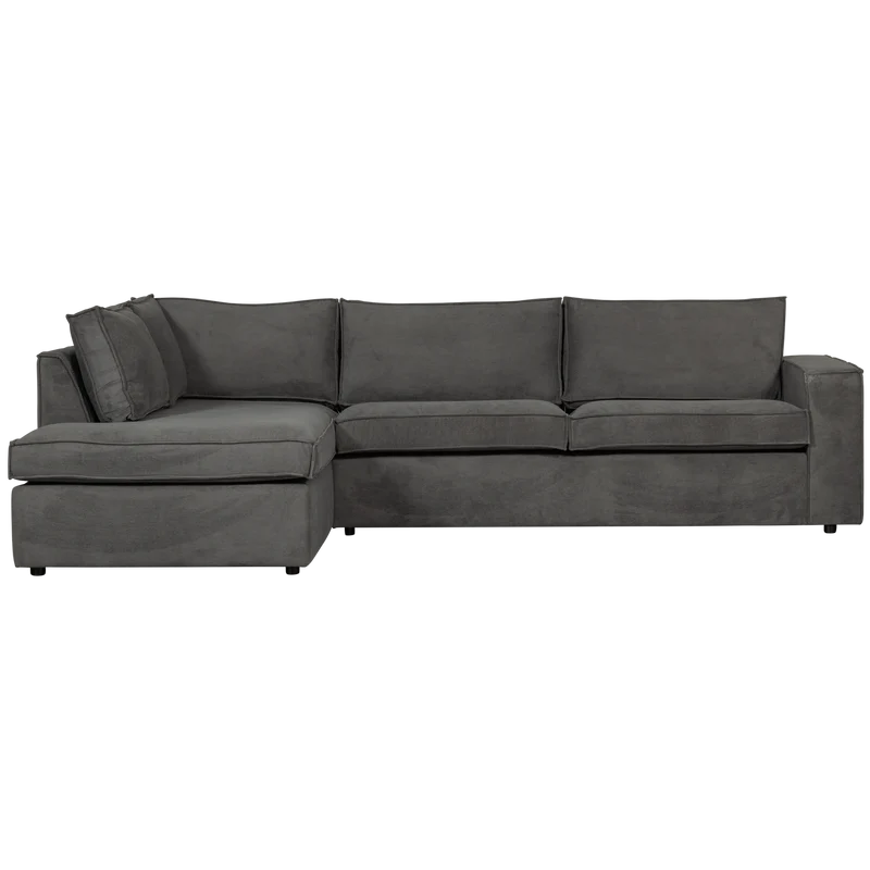 Thomas Ecksofa aus Rippstoff, links, dunkelgrau