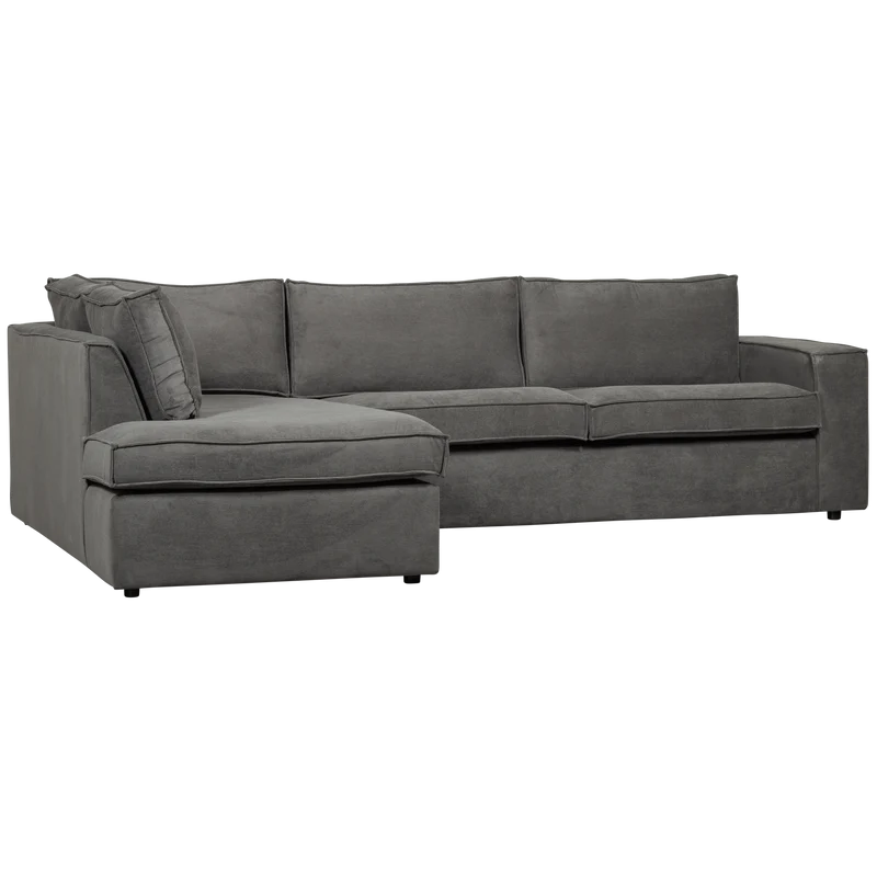 Thomas Ecksofa aus Rippstoff, links, dunkelgrau