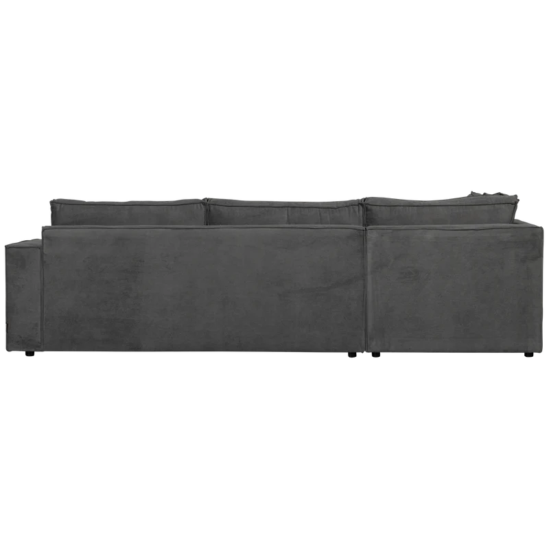 Thomas Ecksofa aus Rippstoff, links, dunkelgrau
