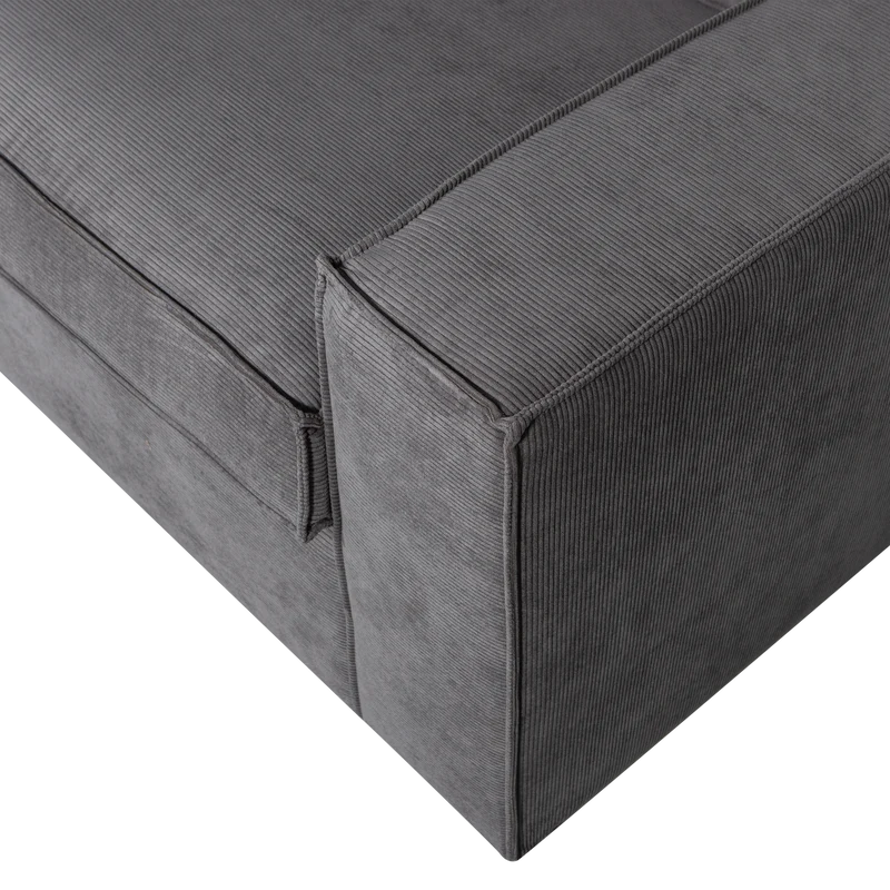 Thomas Ecksofa aus Rippstoff, links, dunkelgrau