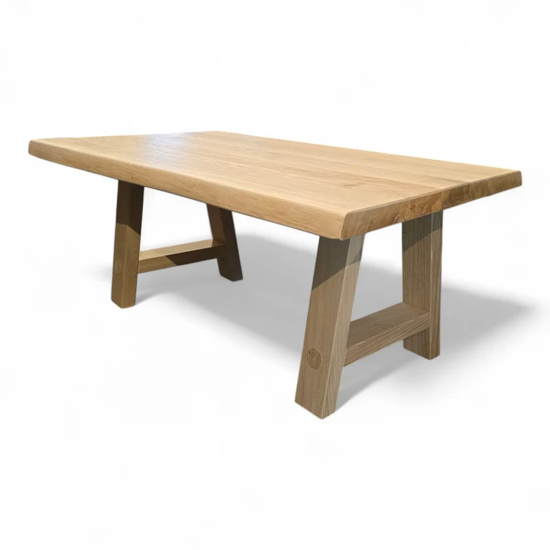 Couchtisch (Hoga S) Wohnzimmertisch Eiche Massivholz Holzgestell A-Form