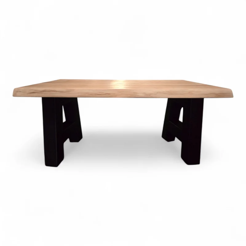 Couchtisch (Arti) Wohnzimmertisch Eiche Massivholz Tischbeine A-Form schwarz
