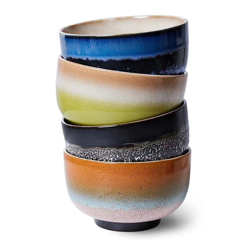70's Ceramics: Schüsseln Groovy Set von 4, 500 ml