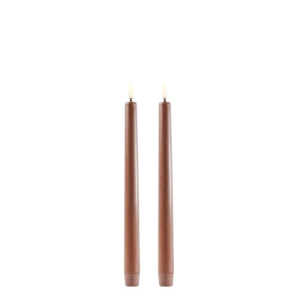 LED Stabkerzen in 2er Set, Caramel