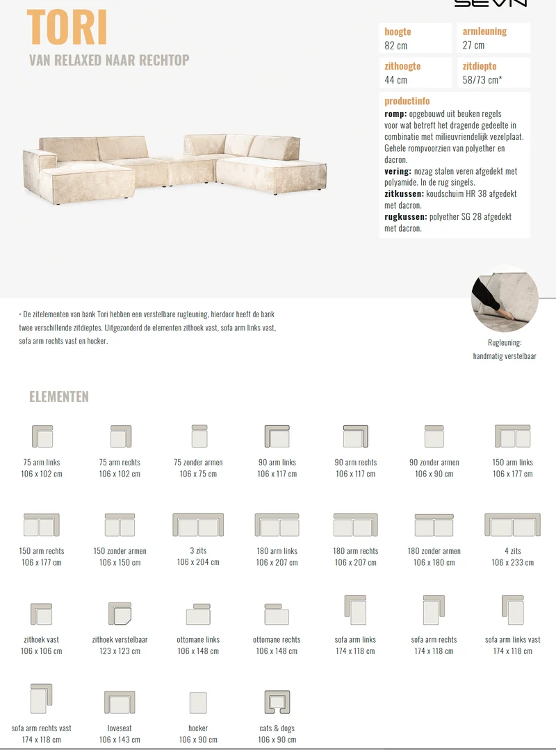 Modulsofa Tori