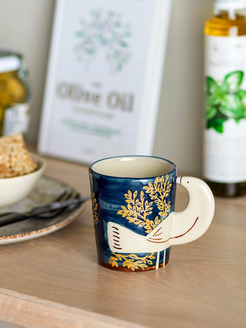Tasse Hezha, Blau, Steingut