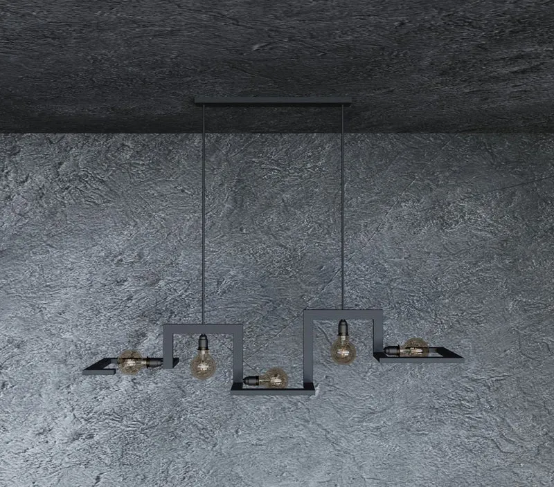 9510 - Tortona Pendelleuchte 5 Lichter