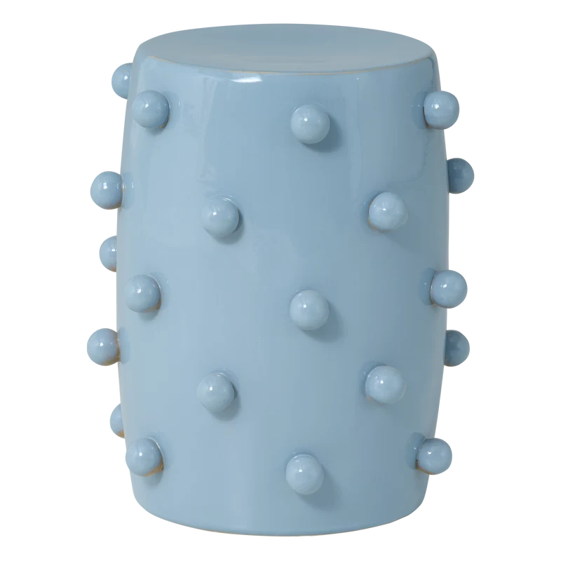 Knobs dekorativer beistelltisch ø39x46 cm keramik hellblau