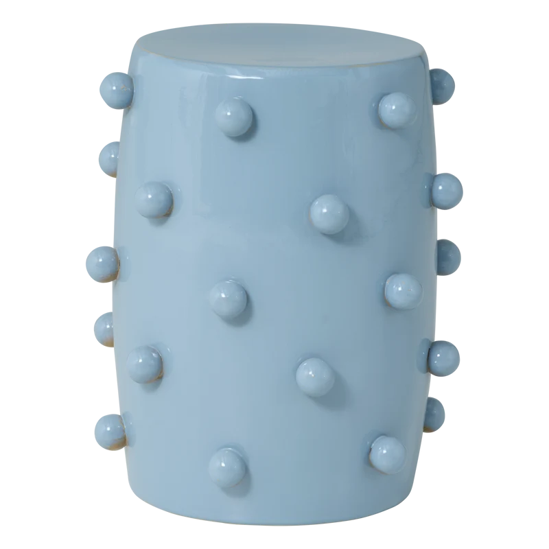 Knobs dekorativer beistelltisch ø39x46 cm keramik hellblau