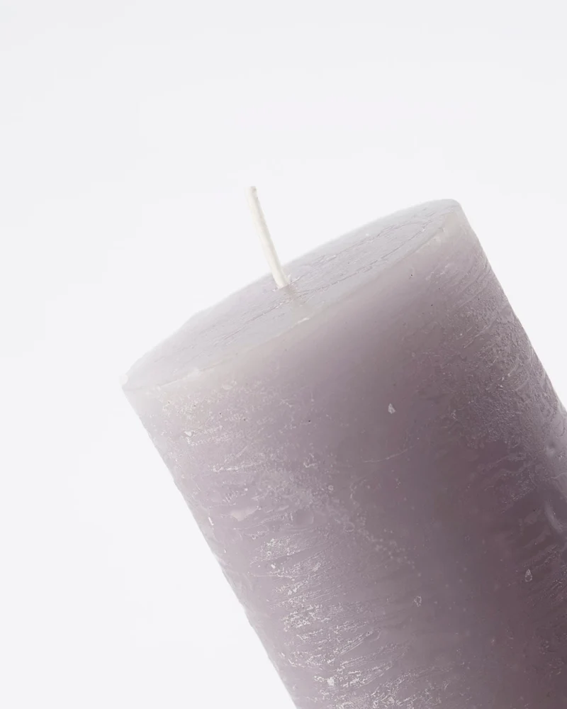 2er Stumpenkerzen, Rustic Wax Grau